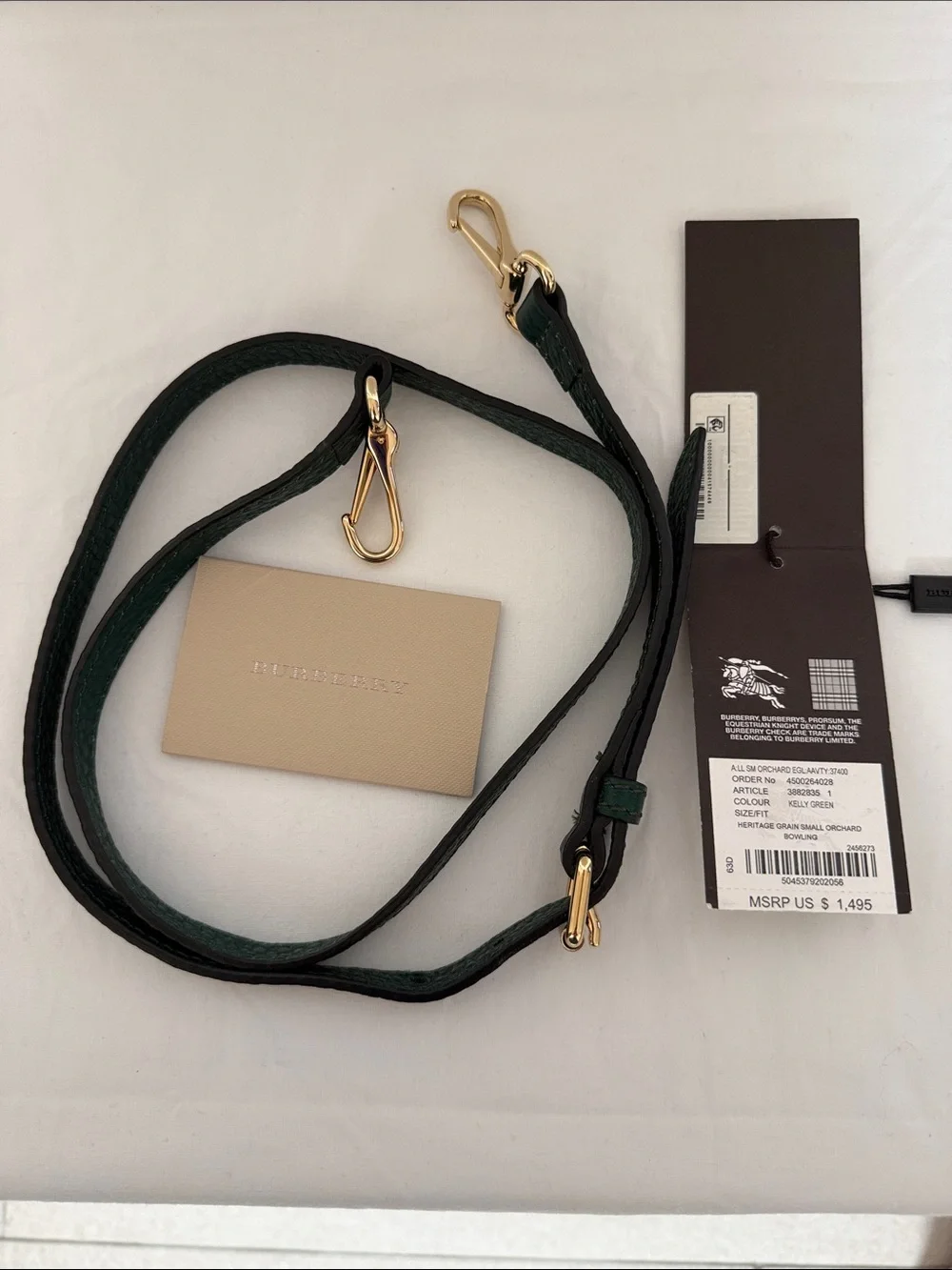 Burberry Dark Green Pebbled Leather Top-Handle Satchel